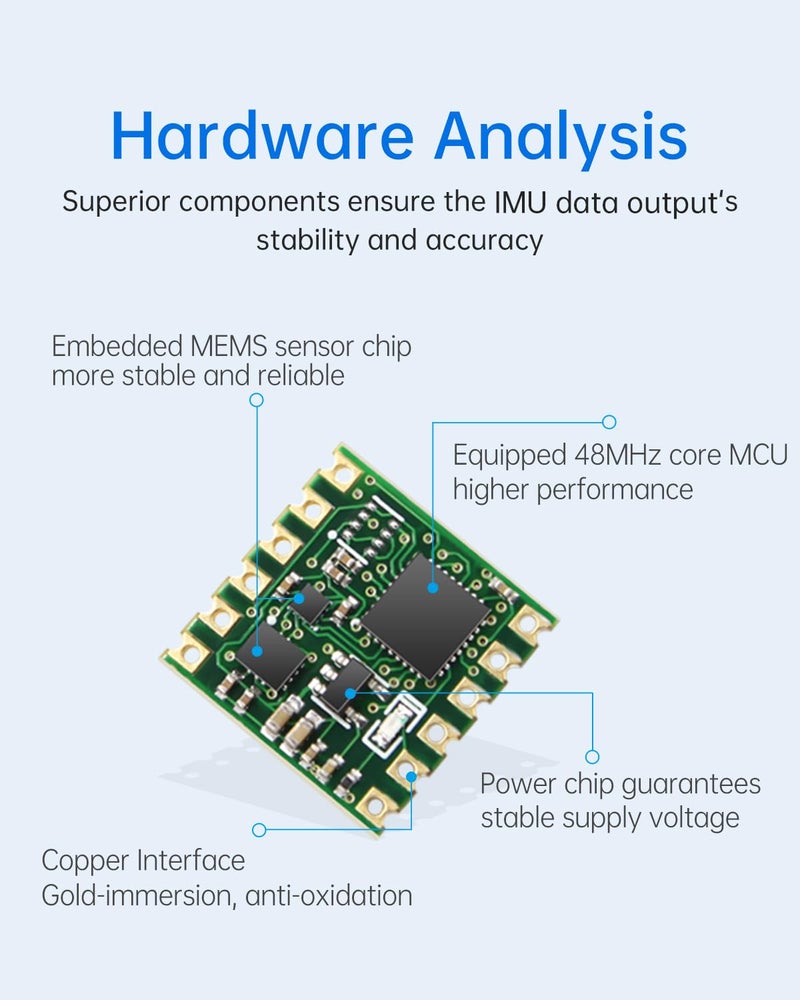WITMOTION [Arduino Accelerometer Sensor+Inclinometer] WT901 High-Accuracy 3-axis Acceleration+Gyroscope+Tilt Angle +Magnetometer with Kalman Filtering, 9-axis MPU9250 USB 200Hz IMU Raspberry Pi AHRS Module - Image 5